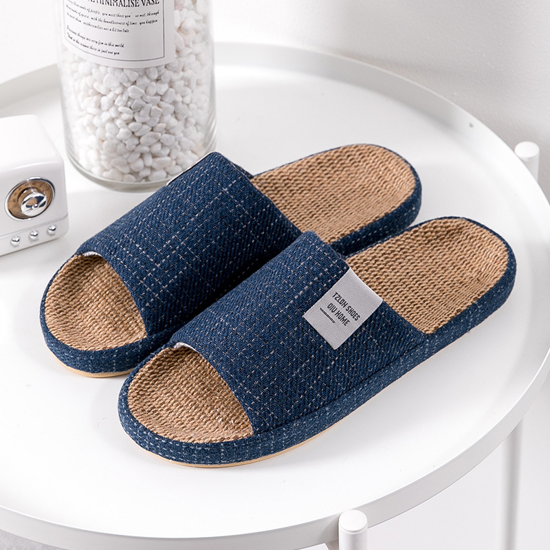 Summer Clothing Fabric - Men's Breathable Linen Slippers, Four Seasons