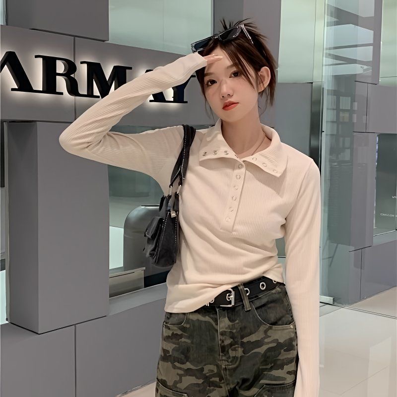 Summer Clothing Yarn - Women Fashion Slim Long Sleeve Shirts