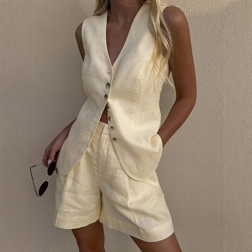 Summer Linen Clothing For Women - Wolfeel Cotton linen Chic Casual Vest