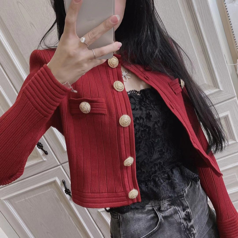 Summer Clothing Yarn - Korean Button Knitting Short Cardigan Spring