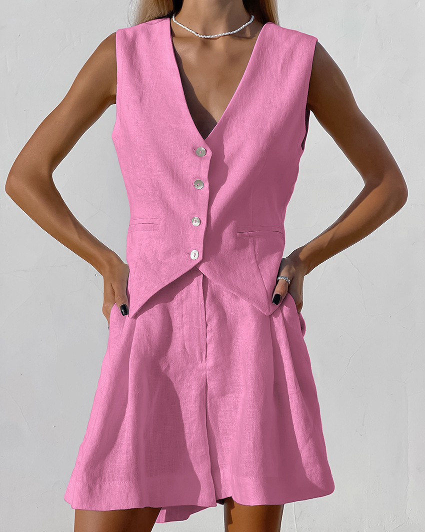 2025 New Suit Vest + Shorts Se - Summer Linen Clothing For Women review and price
