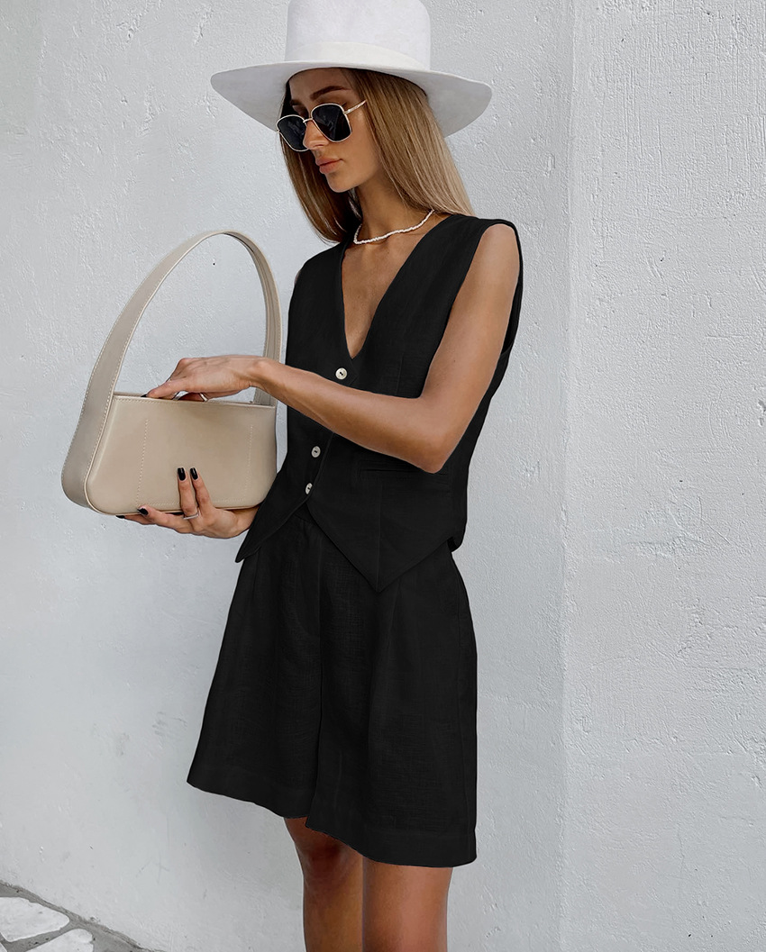 2025 New Suit Vest + Shorts Se - Summer Linen Clothing For Women review and price