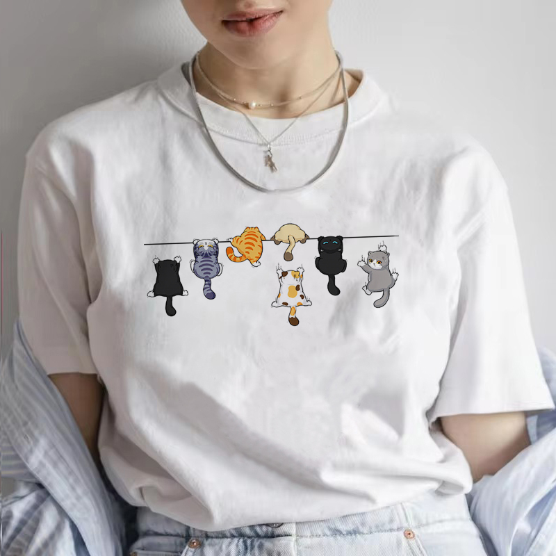 Funny Women Summer Cat Print T - Summer Loving Clothing review and price