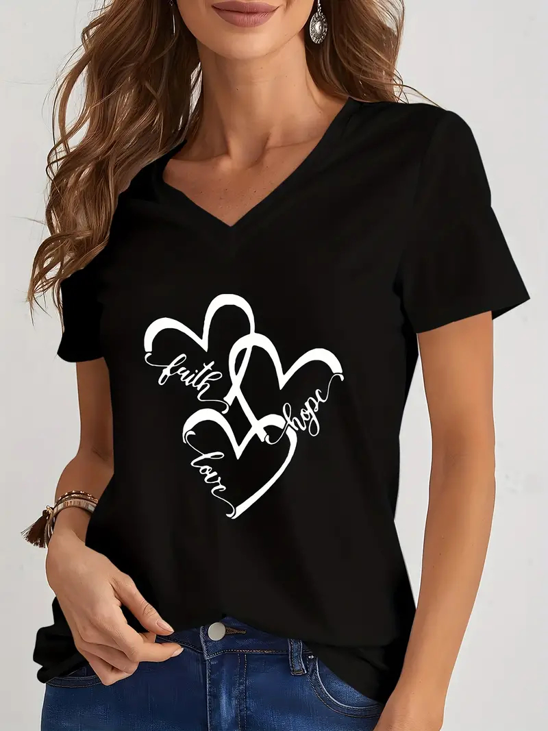 Funny Love 3D Print Women's T- - Summer Loving Clothing review and price
