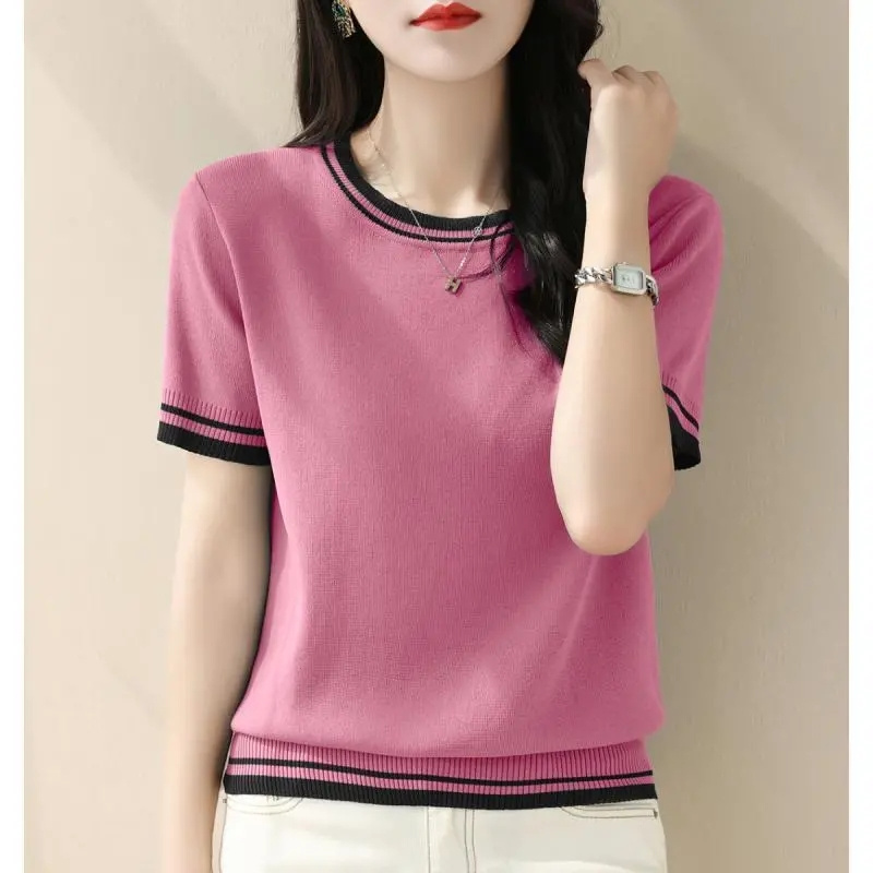 New Summer V-neck Knitted Swea - Summer Clothing Yarn review and price