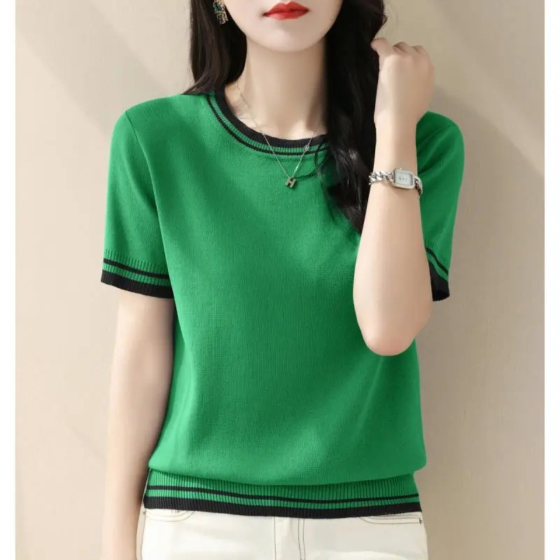 New Summer V-neck Knitted Swea - Summer Clothing Yarn review and price