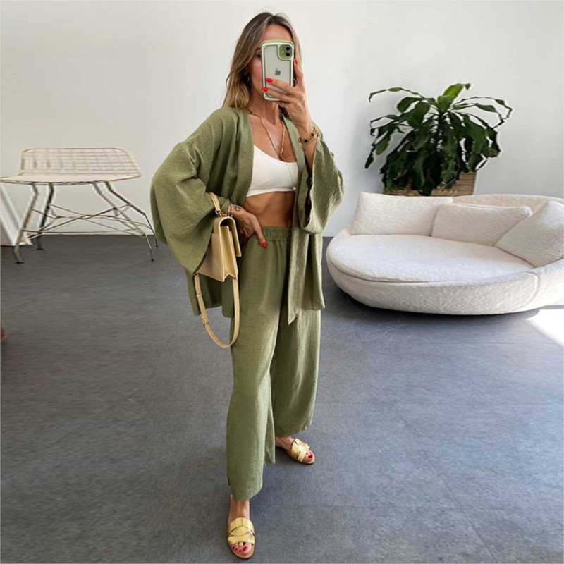Women's Linen Trouser Suit Wit - Summer Linen Clothing For Women review and price