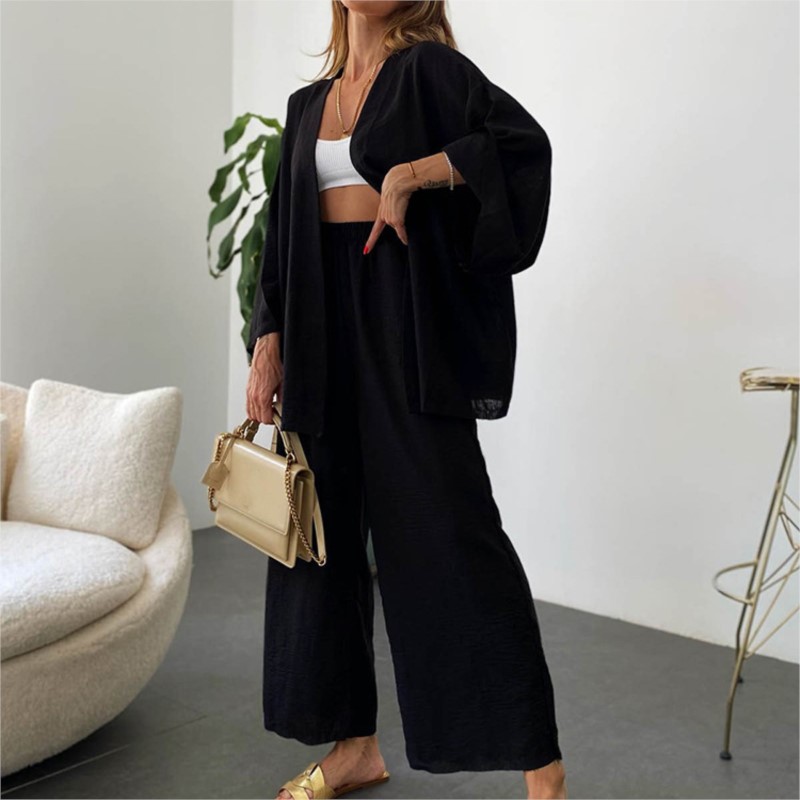Women's Linen Trouser Suit Wit - Summer Linen Clothing For Women review and price