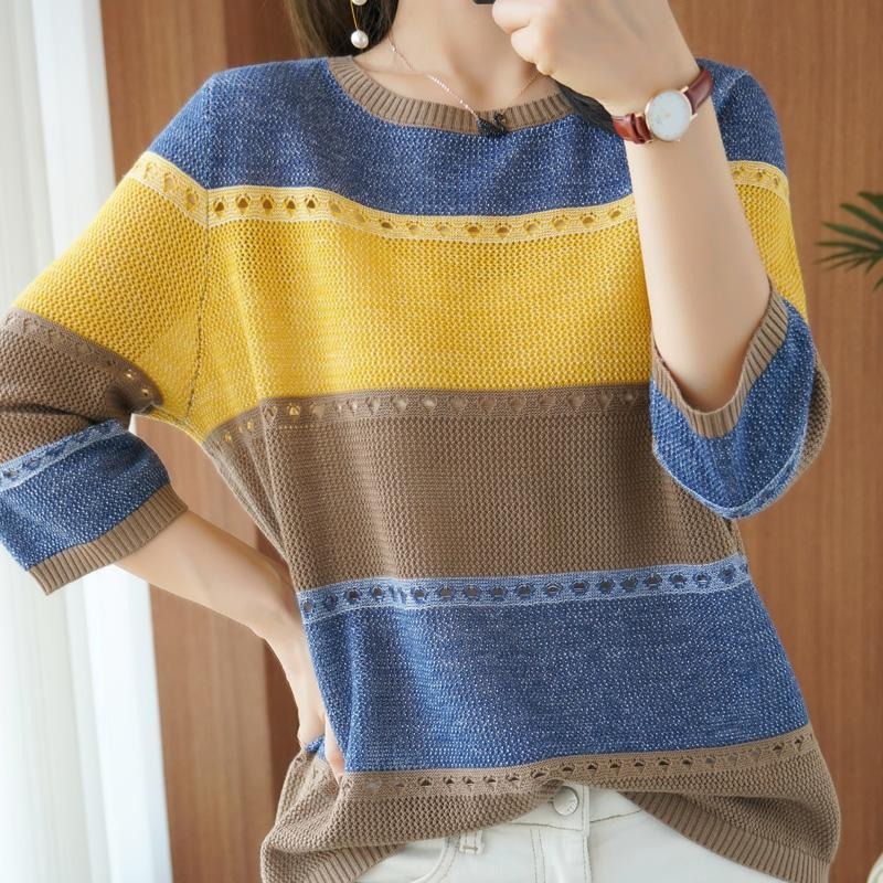 Women Sweater 3/4 Sleeve Korea - Summer Clothing Yarn review and price