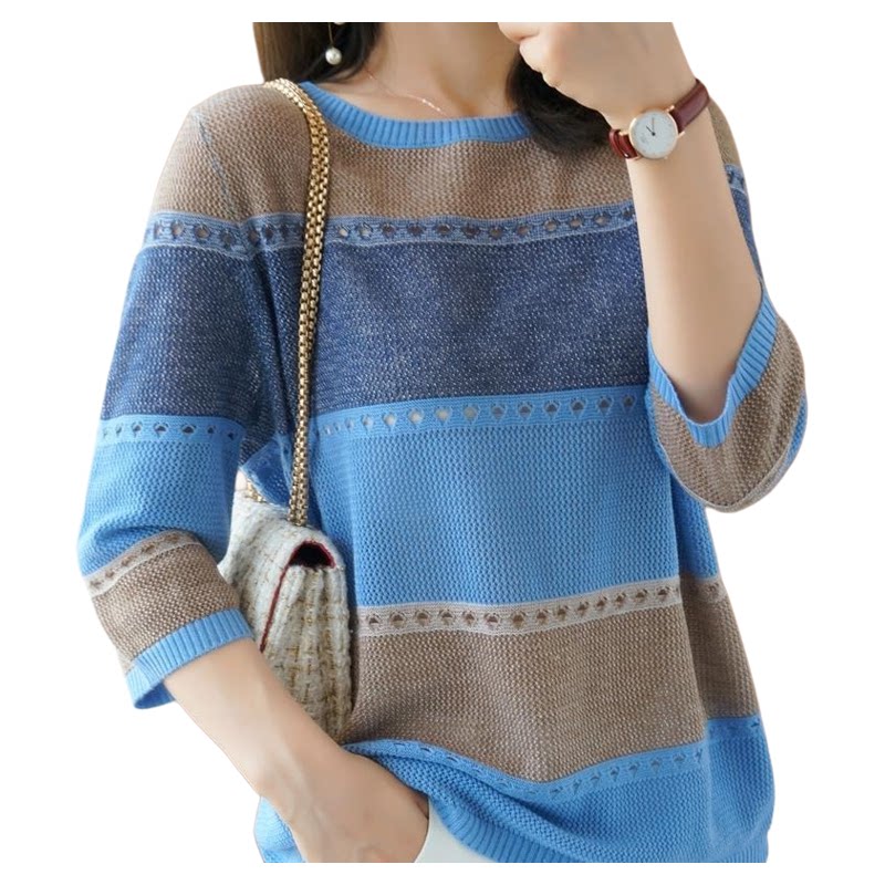 Women Sweater 3/4 Sleeve Korea - Summer Clothing Yarn review and price