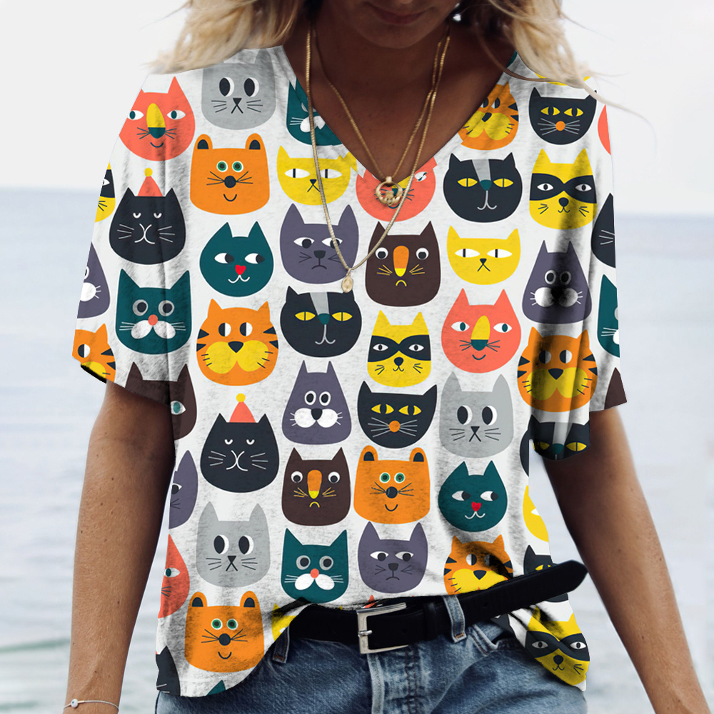 Fashion V-neck Women's T-Shirt - Summer Loving Clothing review and price