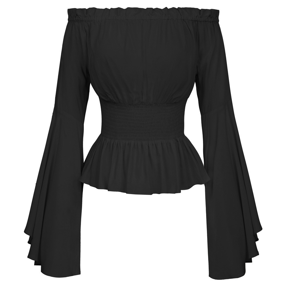 Goth Slim Shirt Flared Long Sl - Summer Renaissance Clothing review and price