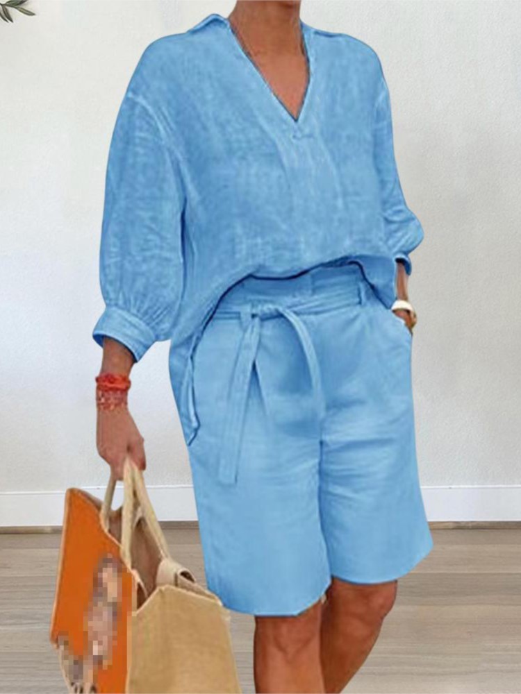 Women Suits Elegant Style Two  - Summer Linen Clothing For Women review and price