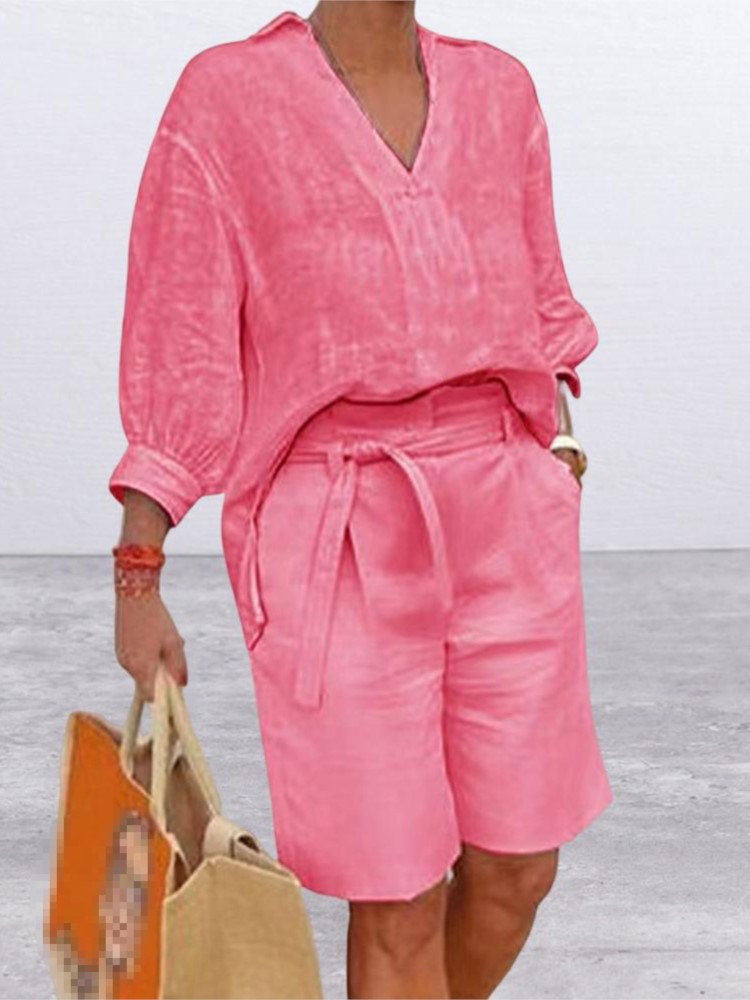 Women Suits Elegant Style Two  - Summer Linen Clothing For Women review and price