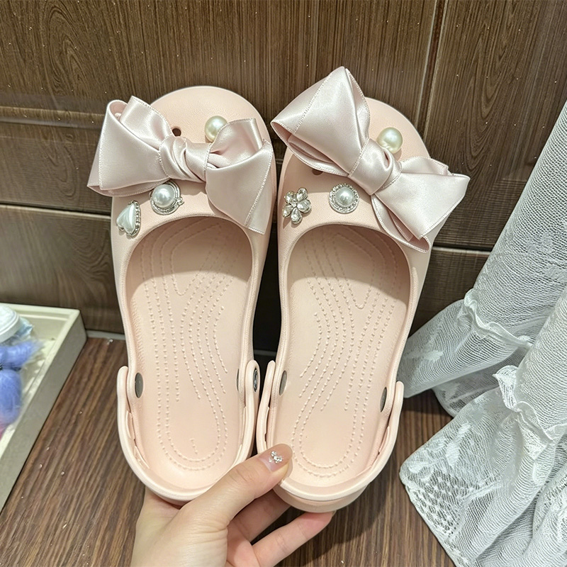 Pink Satin Bowknot Cute Ballet - Summer Clothing Korea review and price