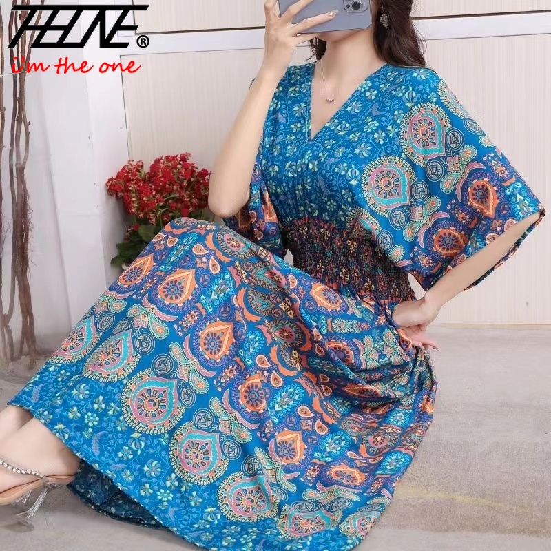 Women Dress Summer 2024 Maxi L - Indian Summer Vintage Clothing review and price