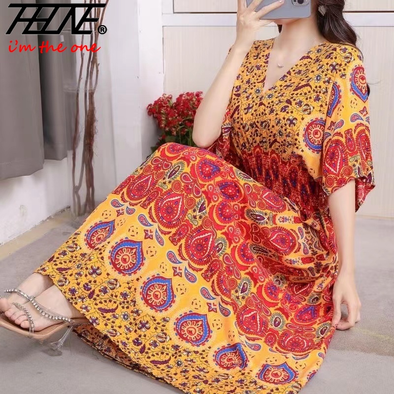 Women Dress Summer 2024 Maxi L - Indian Summer Vintage Clothing review and price