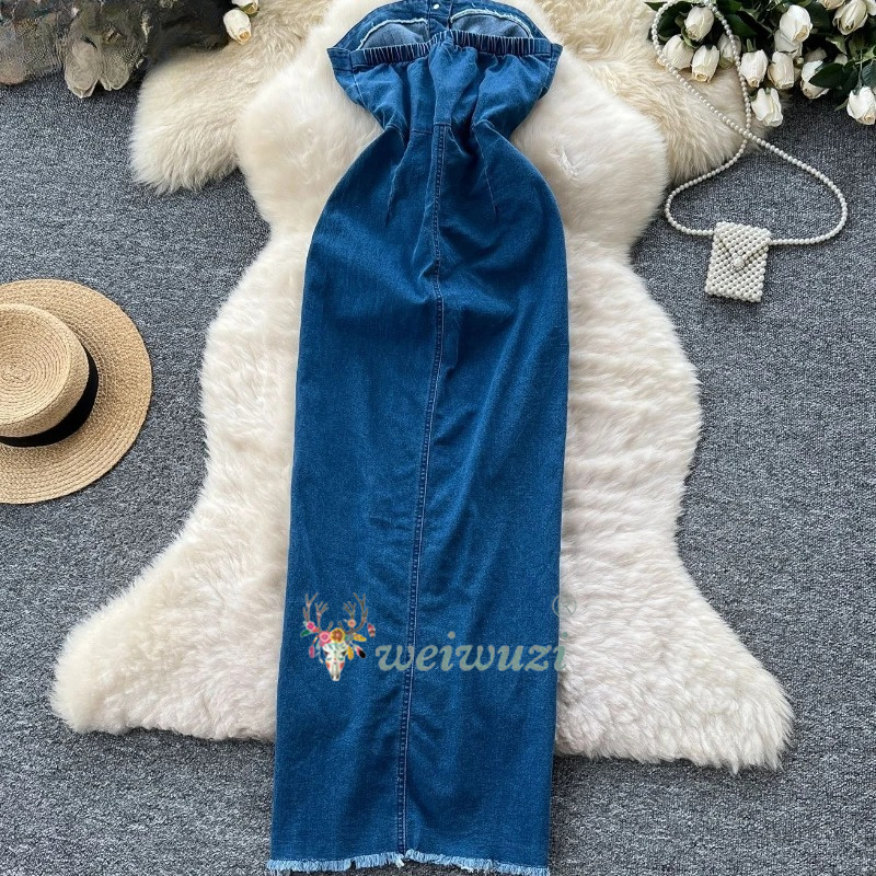 2026 Women Retro Strapless Den - Summer Clothing Y2K review and price