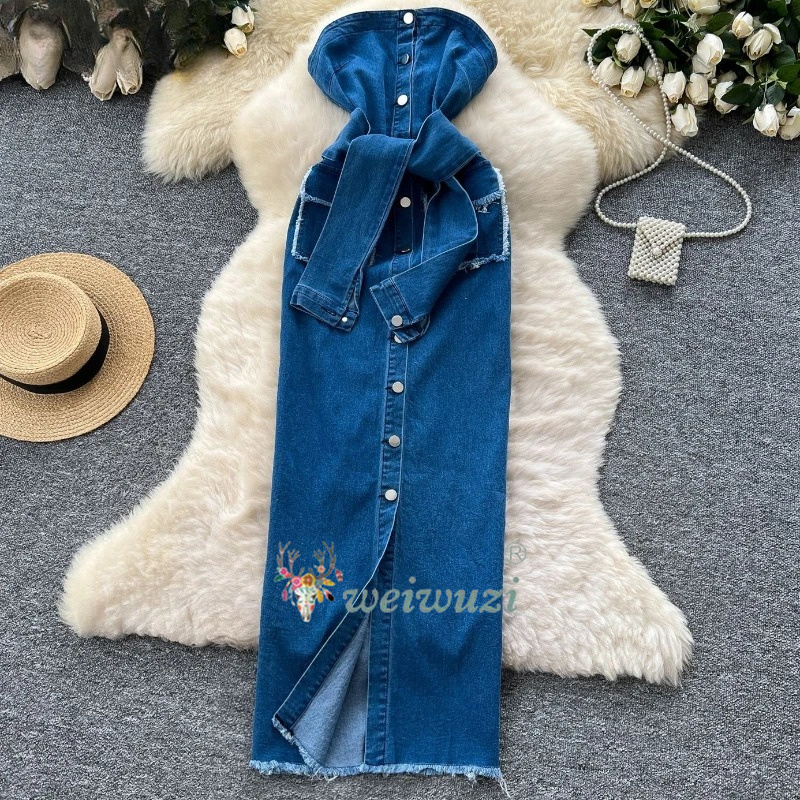 2026 Women Retro Strapless Den - Summer Clothing Y2K review and price
