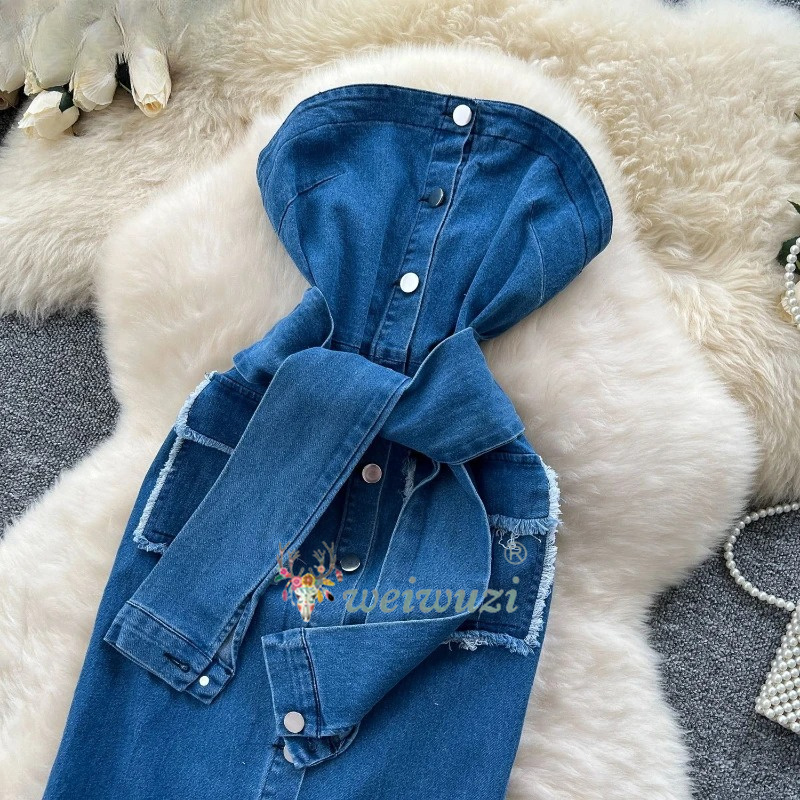 2026 Women Retro Strapless Den - Summer Clothing Y2K review and price