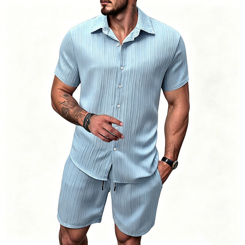 2026 New Men Vertical Wrinkle  - Summer Clothing Line review and price