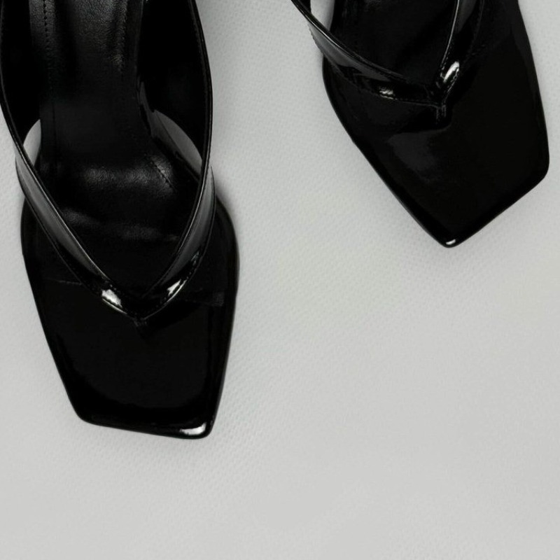 Square-toe V-strap high heels  - Summer Clothing Korea review and price