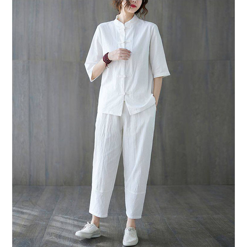 2pcs Buddhist Women's Clothing - Summer Linen Clothing For Women review and price